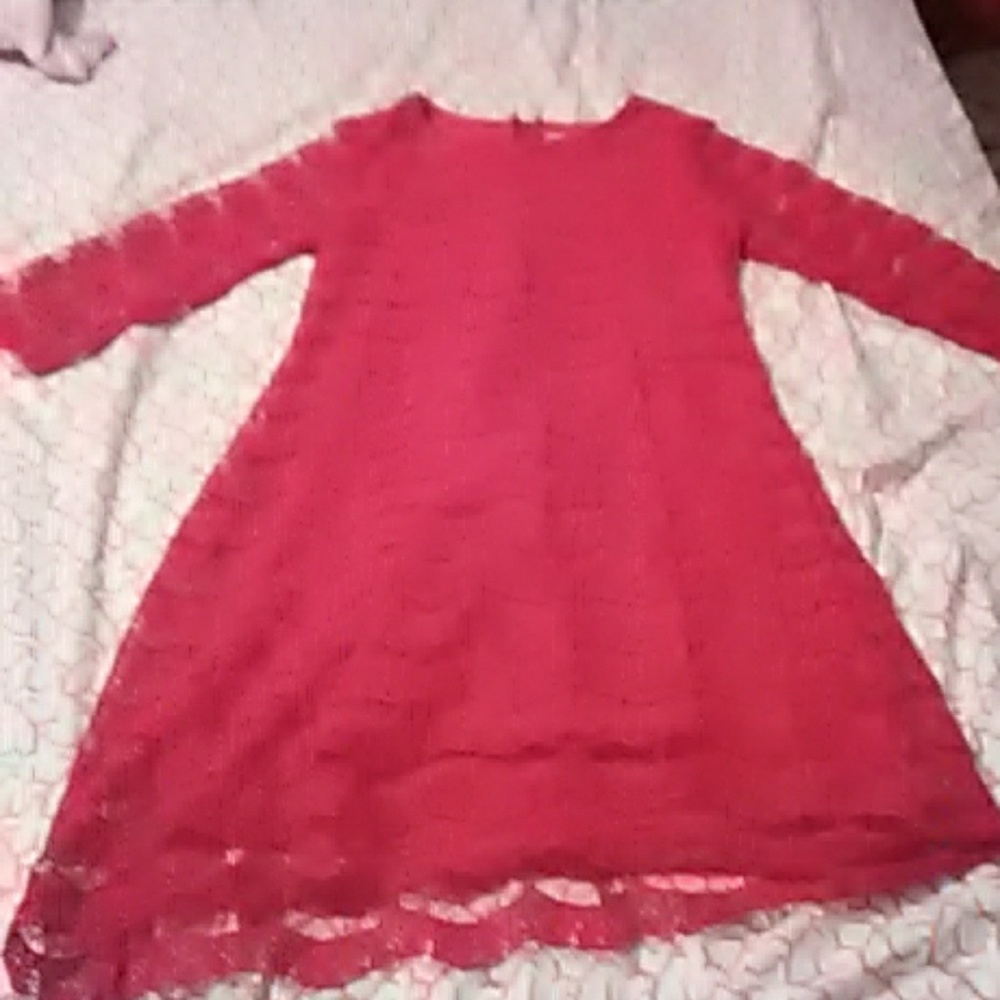 A red patterned dress